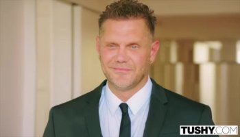 Awesome brunette fingers her shaved pussy