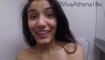 Gorgeous teenager creampied on her sexy boobs